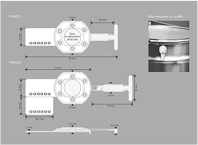 Fiche technique du scellé de sécurité pour fût